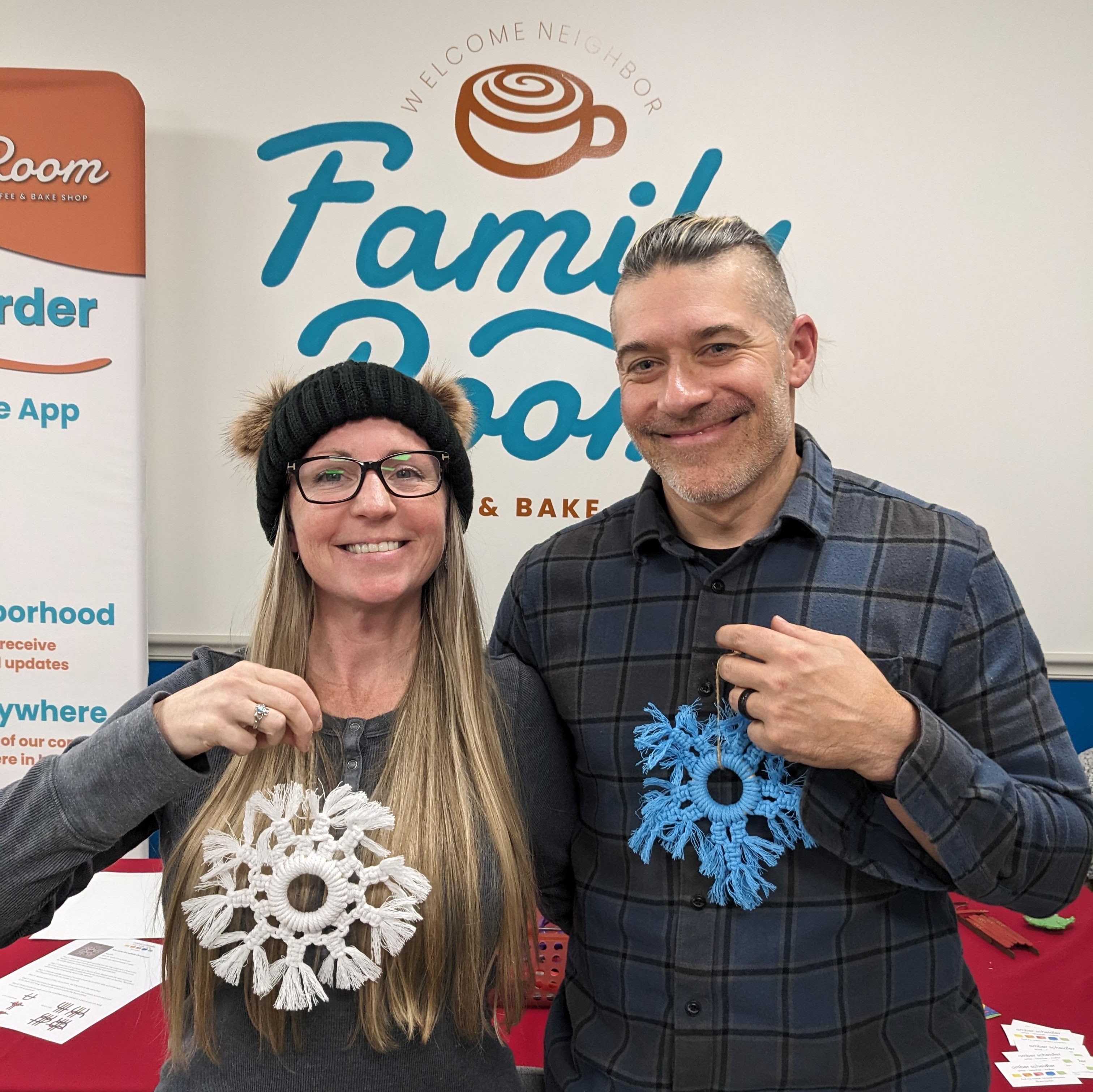 winter macrame ornaments